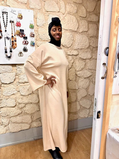 Robe pull blanc cassé