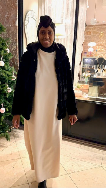 Robe pull blanc cassé